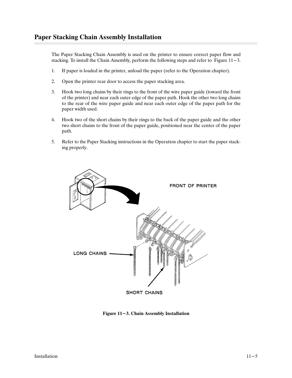 Paper stacking chain assembly installation | Printronix P9000 Series User Manual | Page 235 / 334