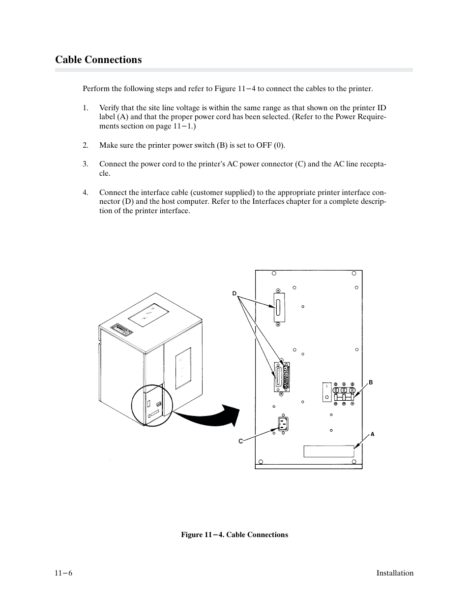 Cable connections | Printronix P9000 Series User Manual | Page 236 / 334