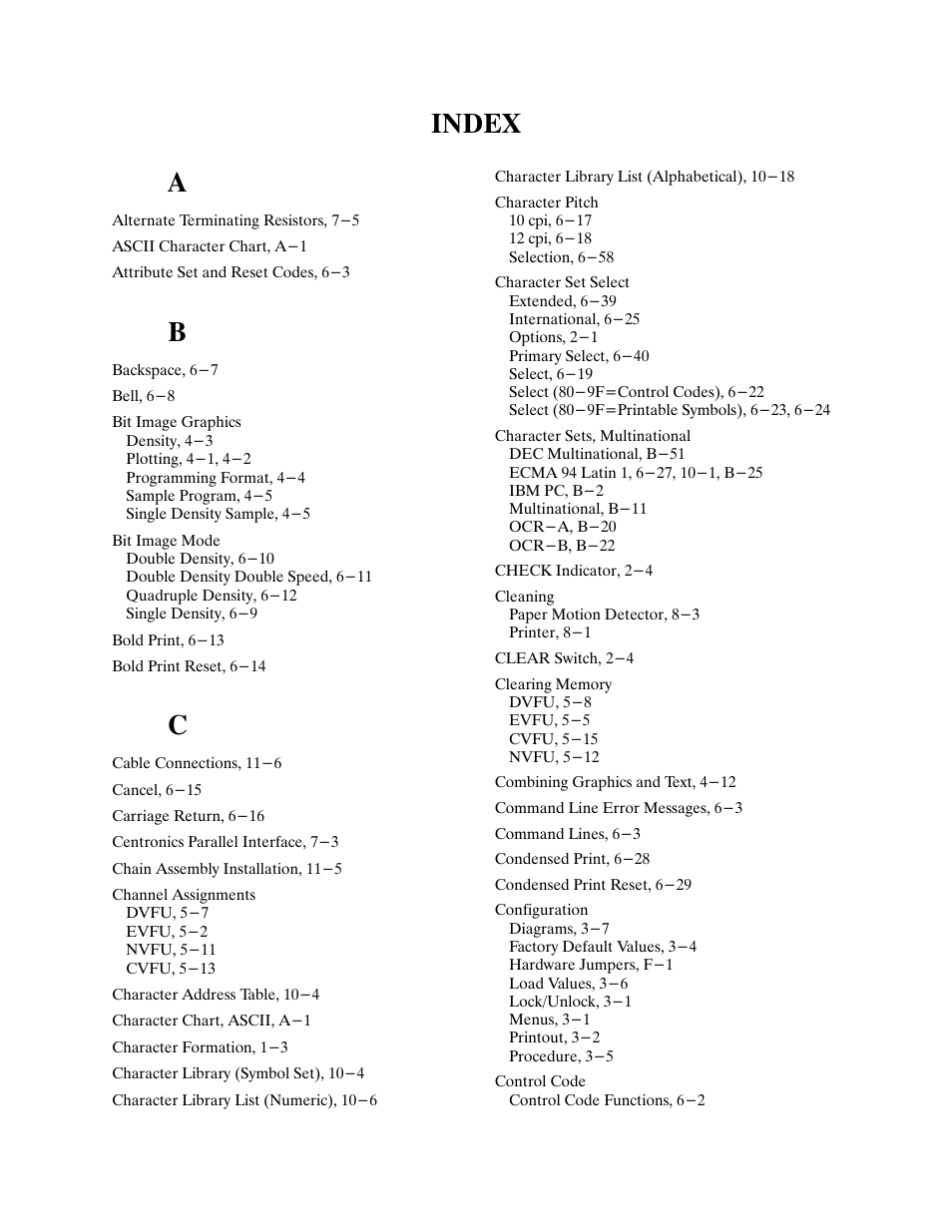 Index a | Printronix P9000 Series User Manual | Page 327 / 334