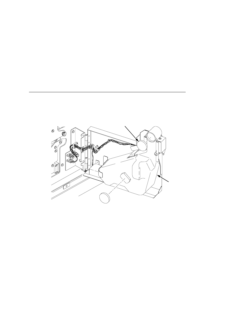 Install a new waste toner bottle, Close the printer upper doors, Clear error 28, “waste toner full,” as follows | A. press clear, E. exit the configuration menu, F. press up + down to lock the configuration menu, G. press online | Printronix L5520 User Manual | Page 121 / 244