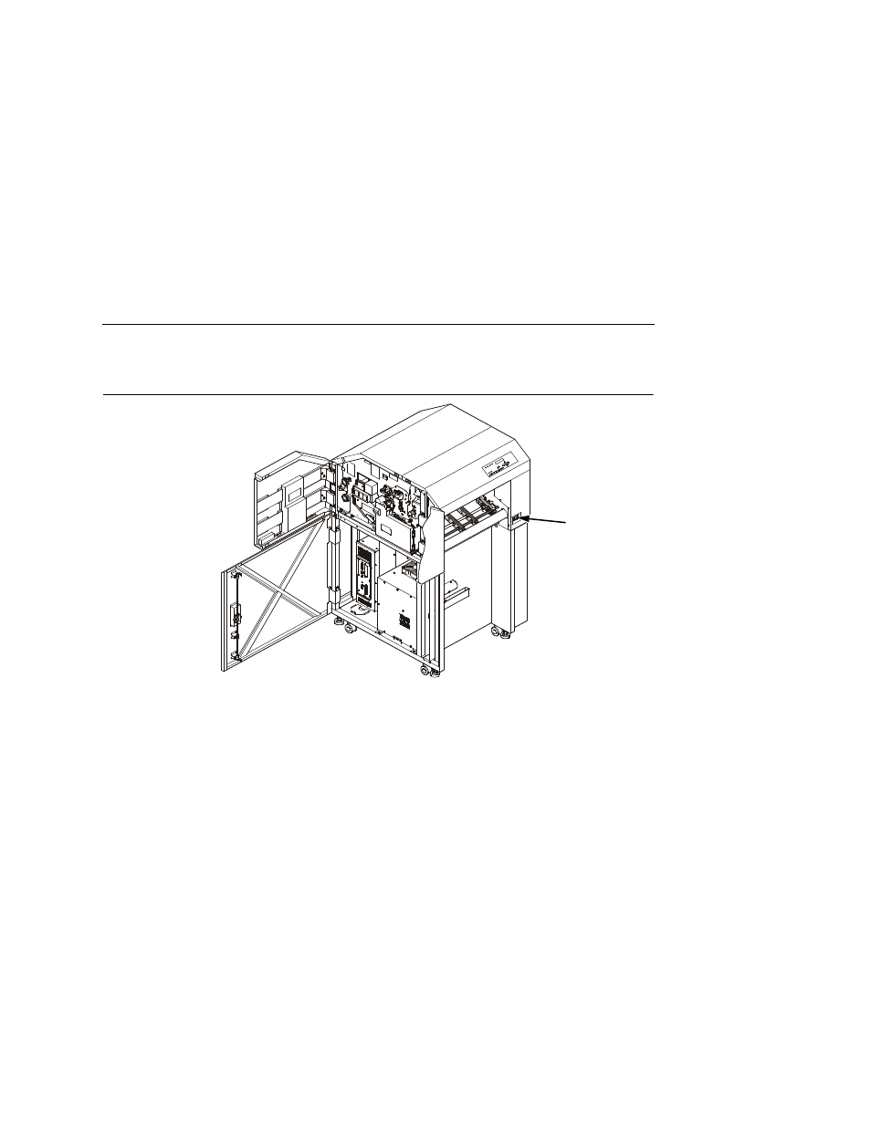 Powering on the printer, Figure 3 : power switch, Caution | Printronix L5520 User Manual | Page 29 / 244