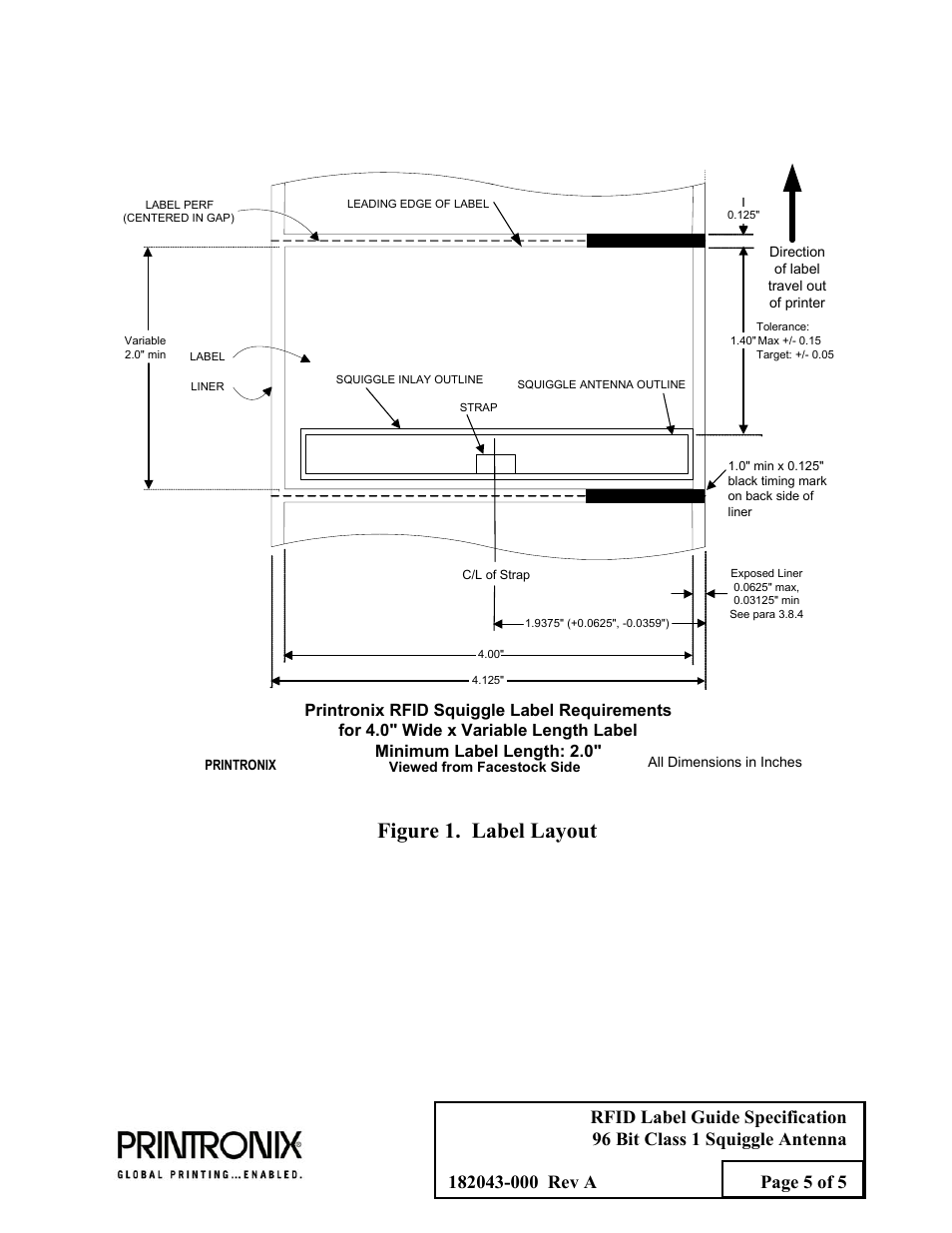 Figure 1. label layout | Printronix 182043 User Manual | Page 5 / 5