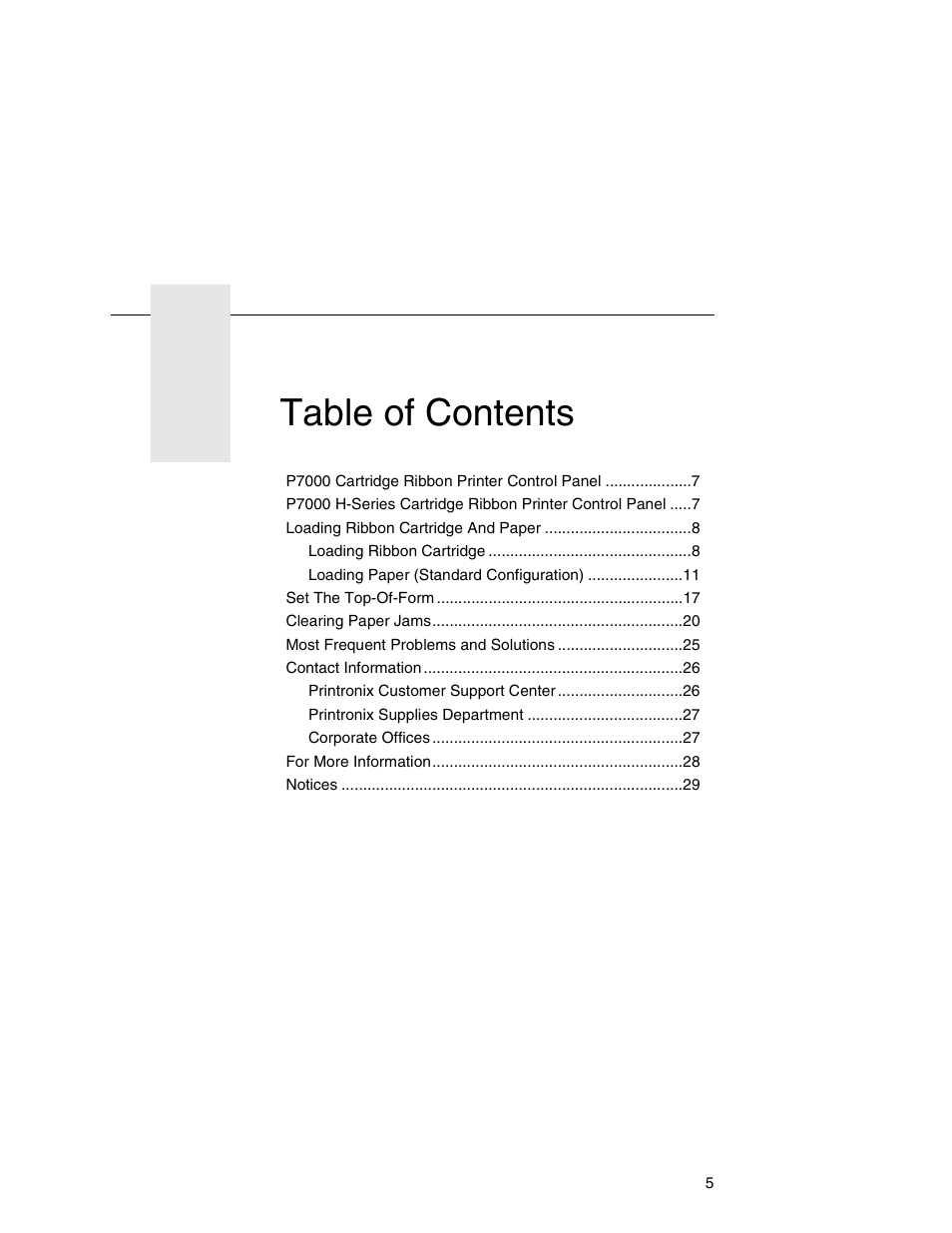 Printronix P7000HD User Manual | Page 5 / 44