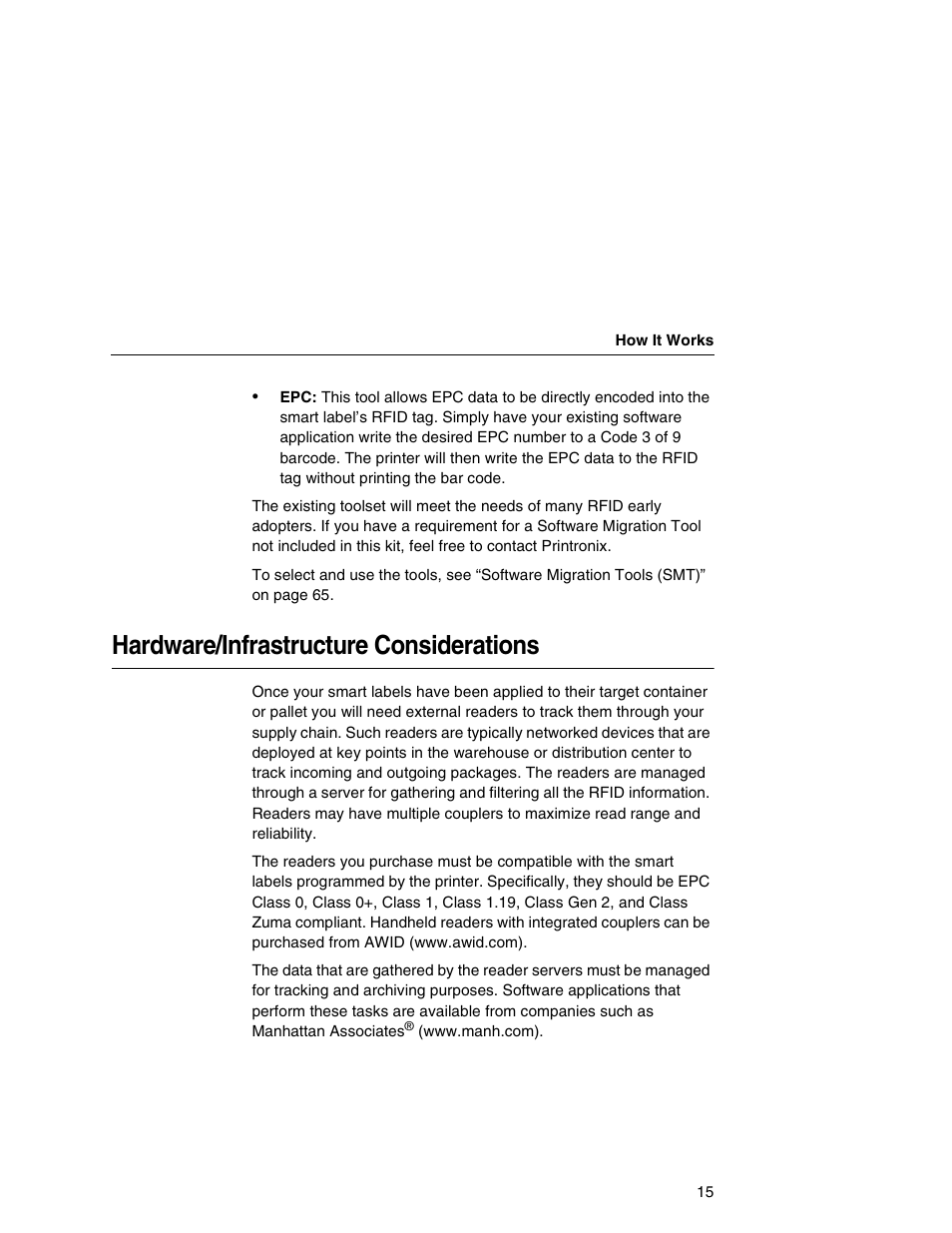 Hardware/infrastructure considerations | Printronix SL5000r MP User Manual | Page 15 / 84