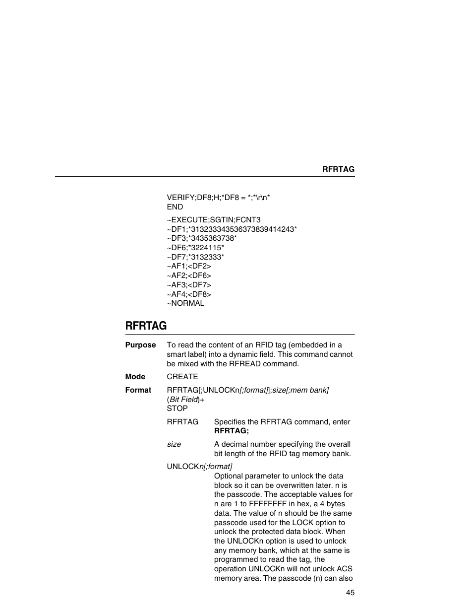 Rfrtag | Printronix SL5000r MP User Manual | Page 45 / 84