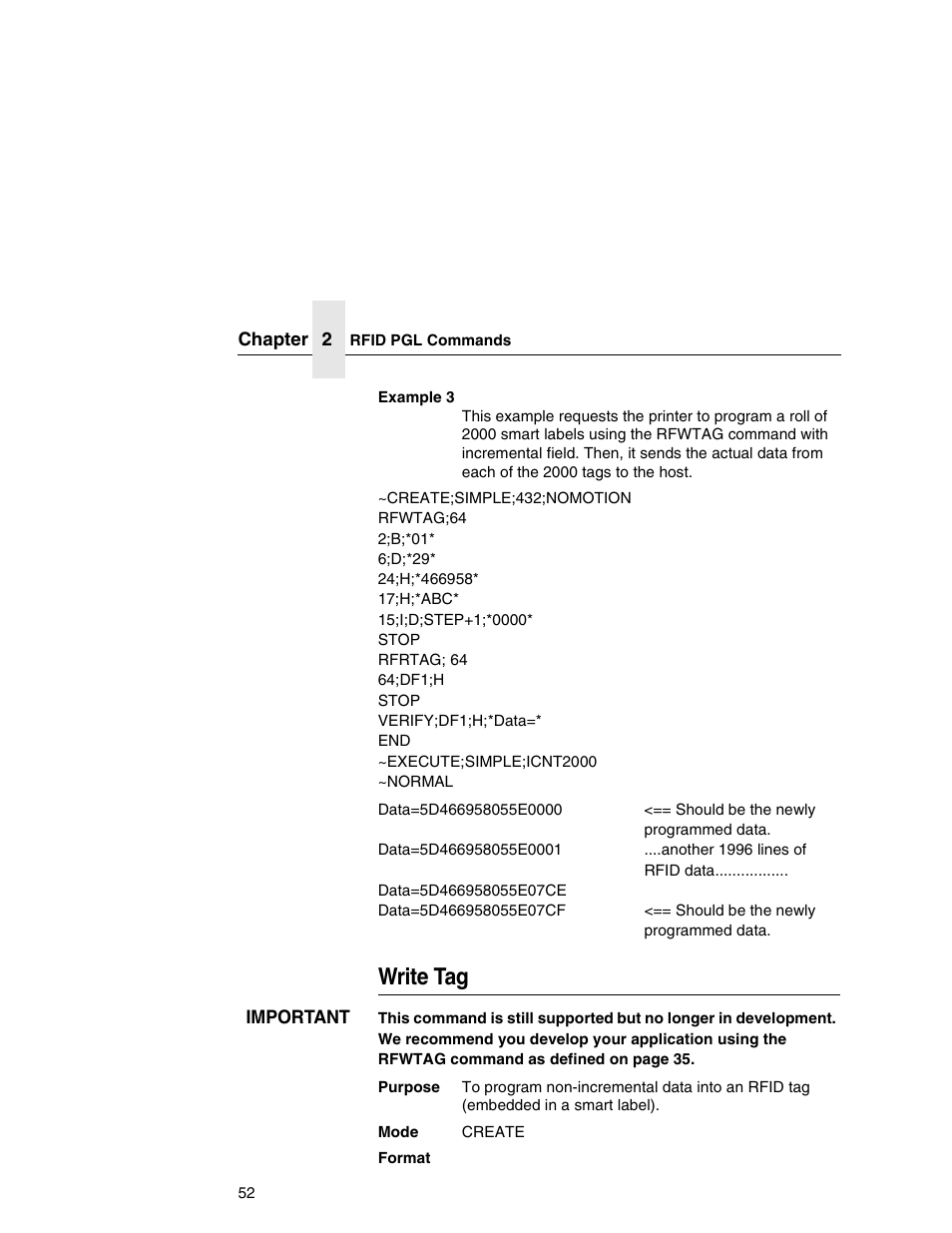 Write tag | Printronix SL5000r MP User Manual | Page 52 / 84