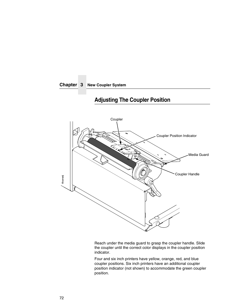 Adjusting the coupler position | Printronix SL5000r MP User Manual | Page 72 / 84