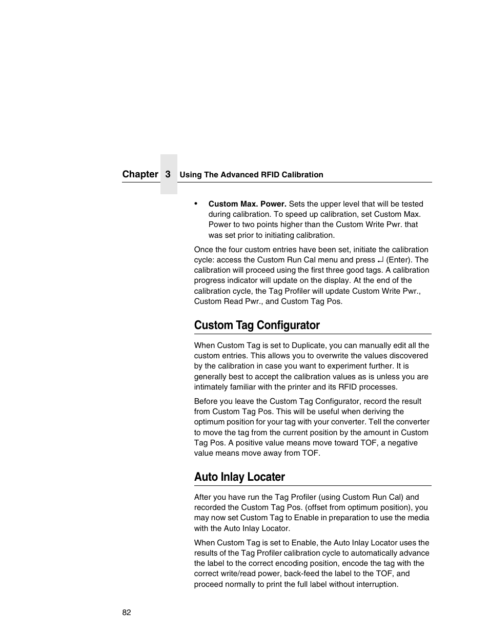 Custom tag configurator, Auto inlay locater | Printronix SL5000r MP User Manual | Page 82 / 84