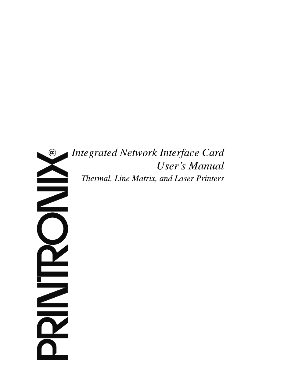 Printronix Integrated Network Interface Card User Manual | 310 pages