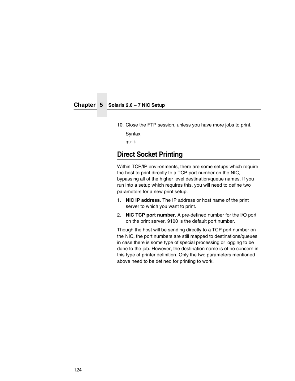Direct socket printing | Printronix Integrated Network Interface Card User Manual | Page 128 / 310