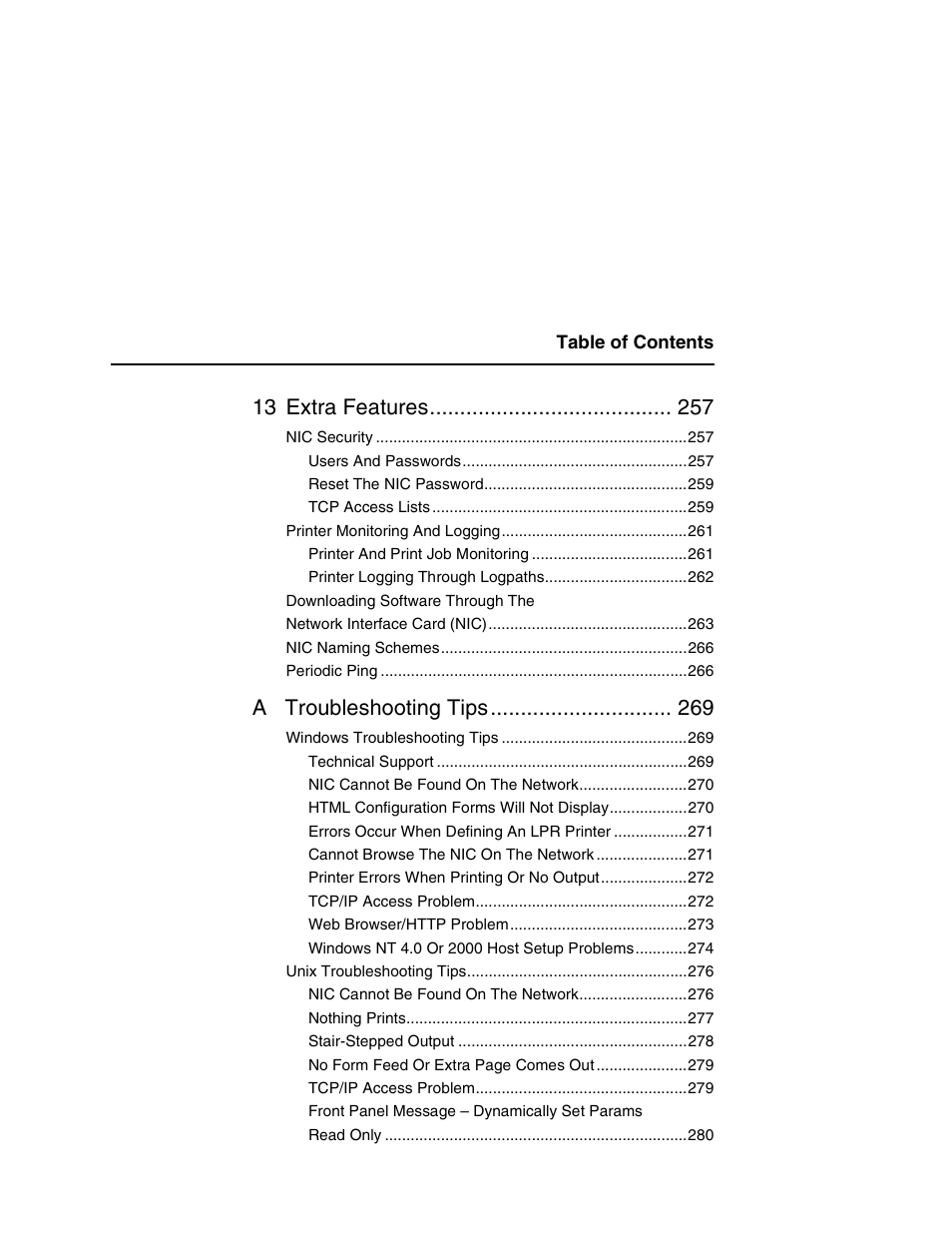 13 extra features, A troubleshooting tips | Printronix Integrated Network Interface Card User Manual | Page 13 / 310