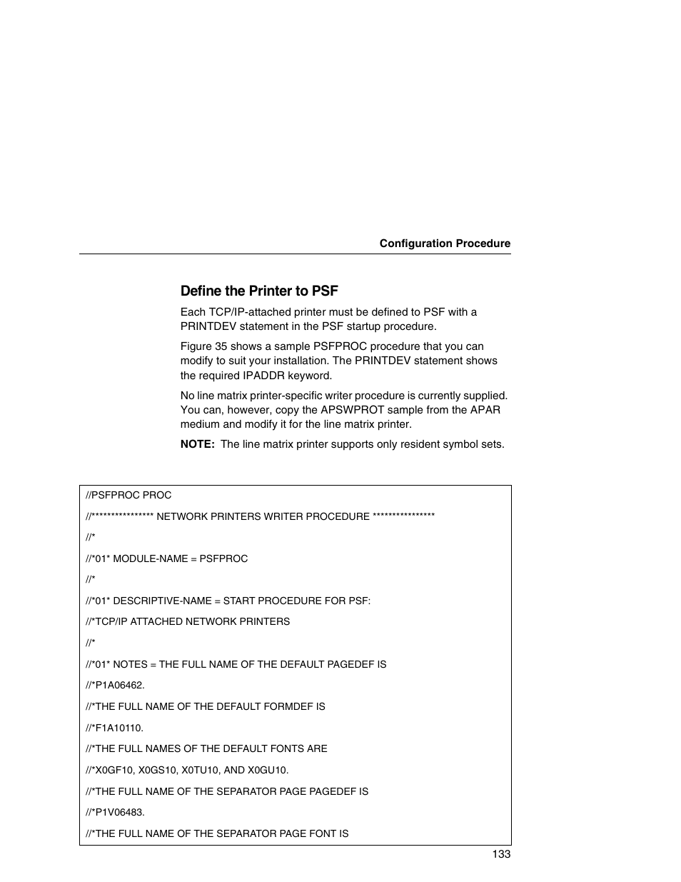 Define the printer to psf | Printronix Integrated Network Interface Card User Manual | Page 137 / 310
