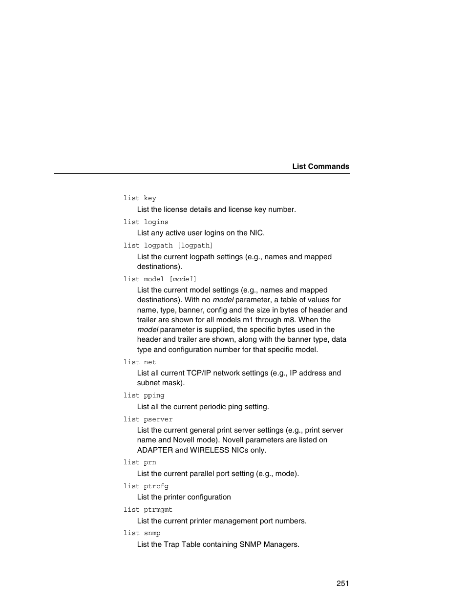 Printronix Integrated Network Interface Card User Manual | Page 255 / 310