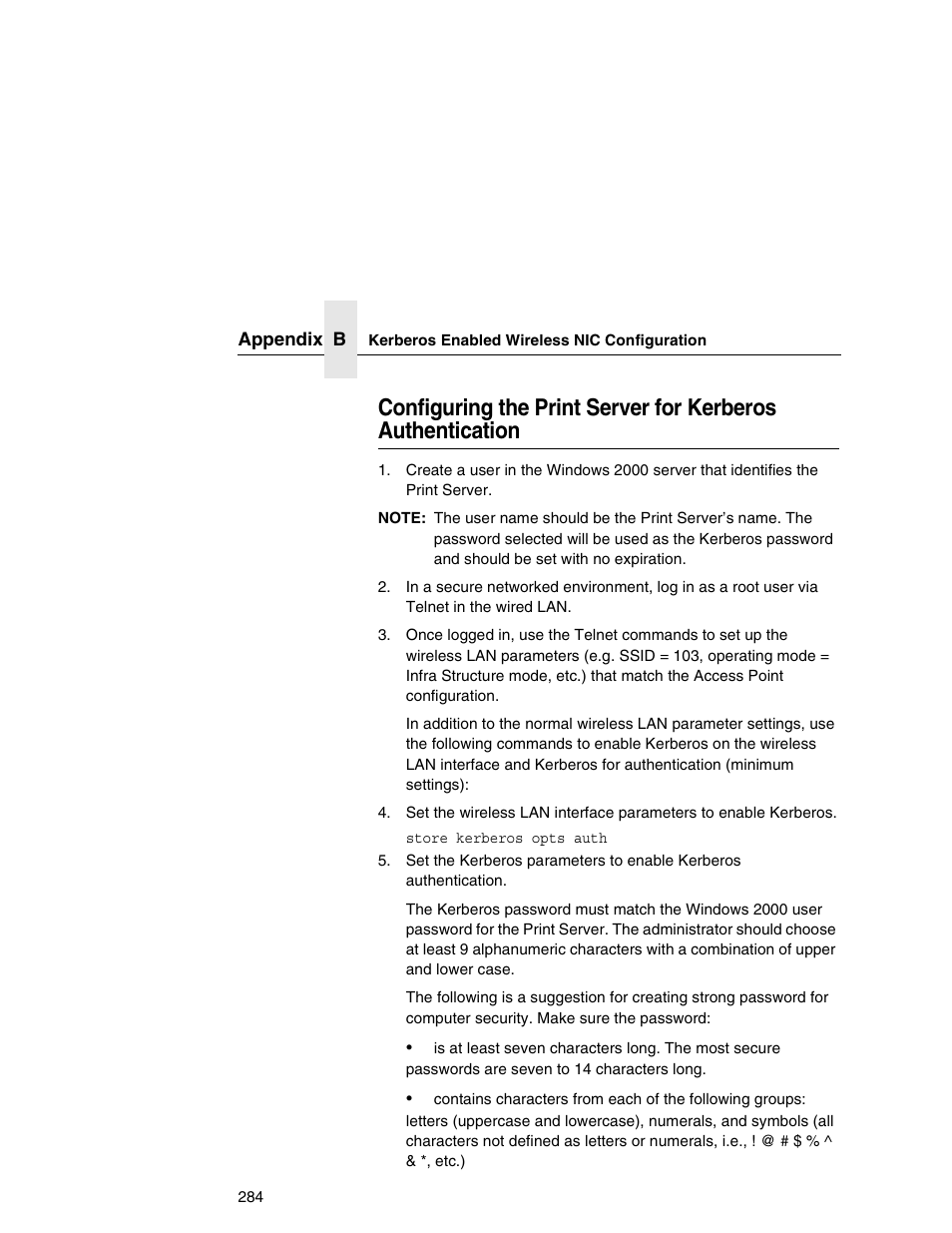 Configuring the print server for kerberos, Authentication | Printronix Integrated Network Interface Card User Manual | Page 288 / 310