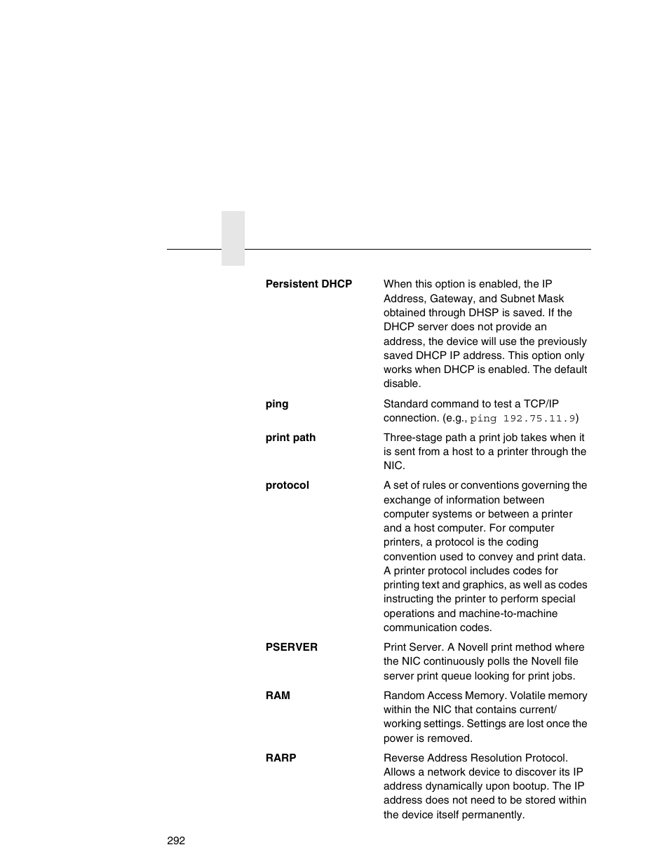 Printronix Integrated Network Interface Card User Manual | Page 296 / 310