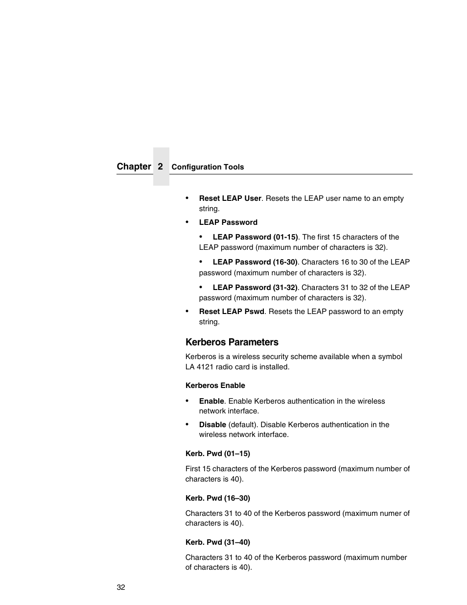 Kerberos parameters | Printronix Integrated Network Interface Card User Manual | Page 36 / 310