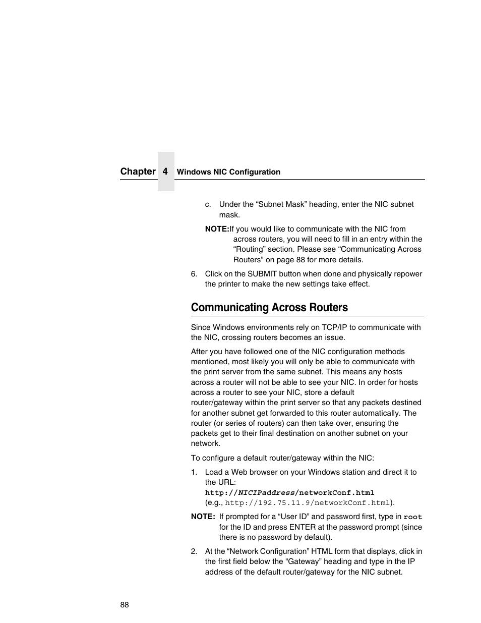 Communicating across routers | Printronix Integrated Network Interface Card User Manual | Page 92 / 310