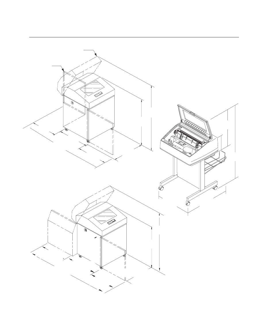 Printer dimensions, 2–4 setting up the printer | Printronix Series 5 User Manual | Page 15 / 248