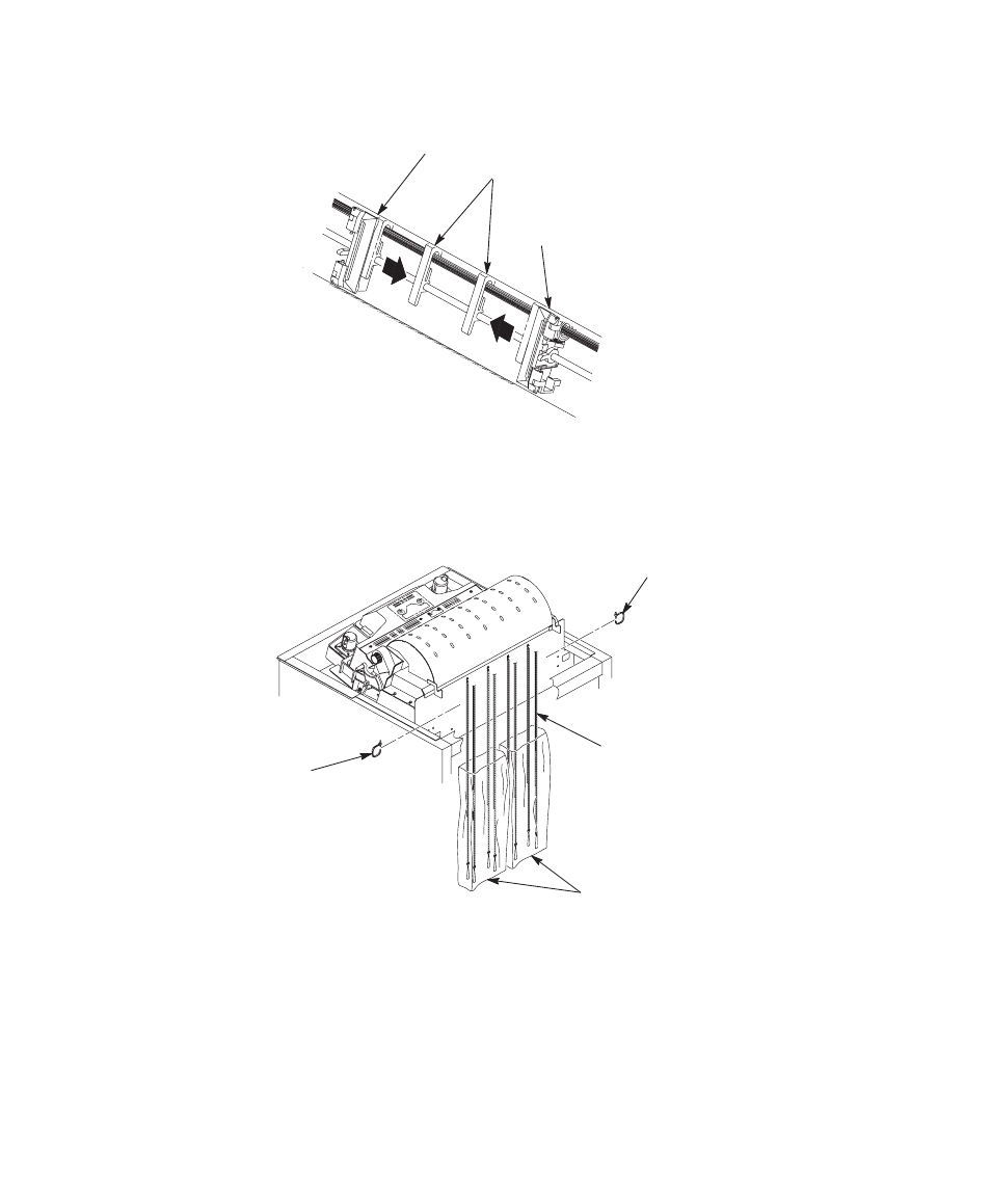 Adjusting paper supports, Release the paper chains (cabinet model) | Printronix Series 5 User Manual | Page 19 / 248