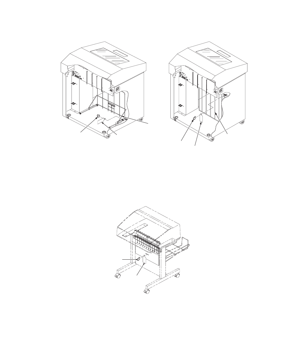 Removing tags (cabinet model), Removing tags (pedestal model) | Printronix Series 5 User Manual | Page 20 / 248