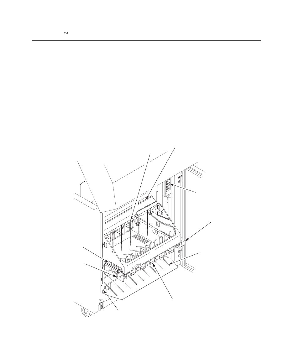 Surestak power paper stacker option, Surestak t power paper stacker option overview, Power paper stacker component locations | Printronix Series 5 User Manual | Page 35 / 248