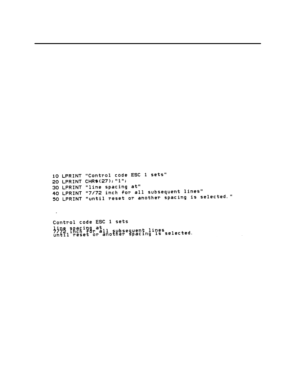 Line spacing 7/72 inch | Printronix P3000 Series User Manual | Page 136 / 270