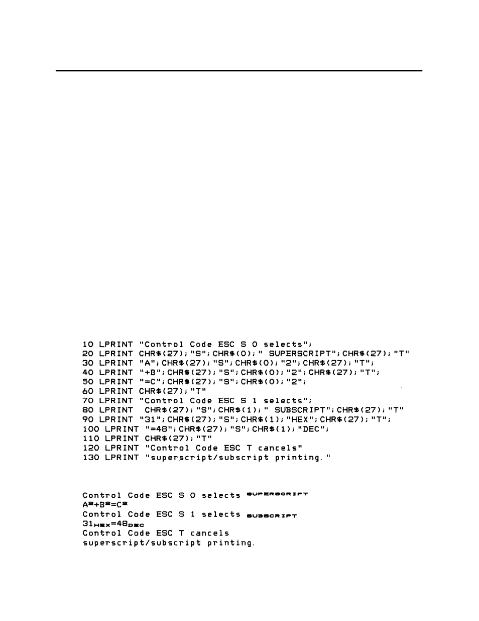 Superscript/subscript printing | Printronix P3000 Series User Manual | Page 150 / 270