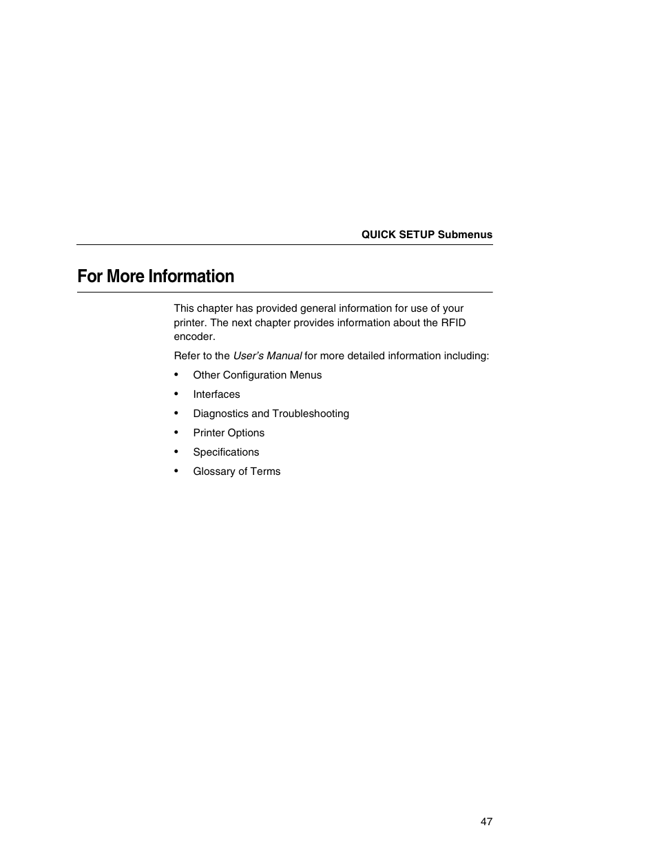 For more information | Printronix T5000e User Manual | Page 47 / 76