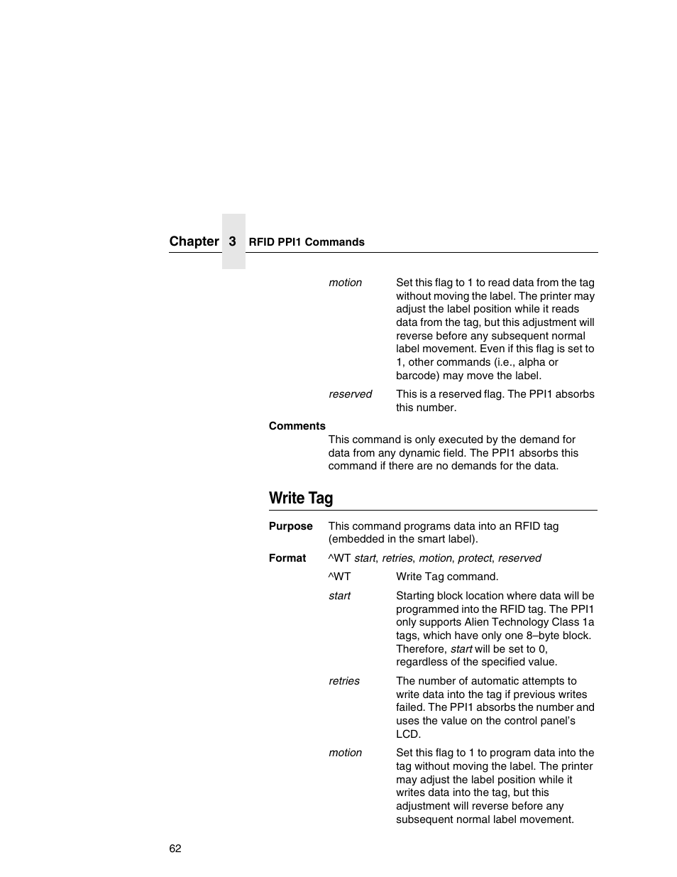 Write tag | Printronix T5000e User Manual | Page 62 / 76