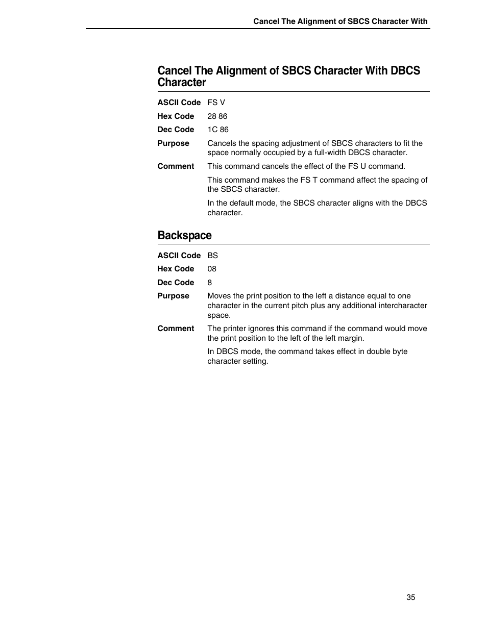 Backspace | Printronix P7000 H-Series User Manual | Page 35 / 102