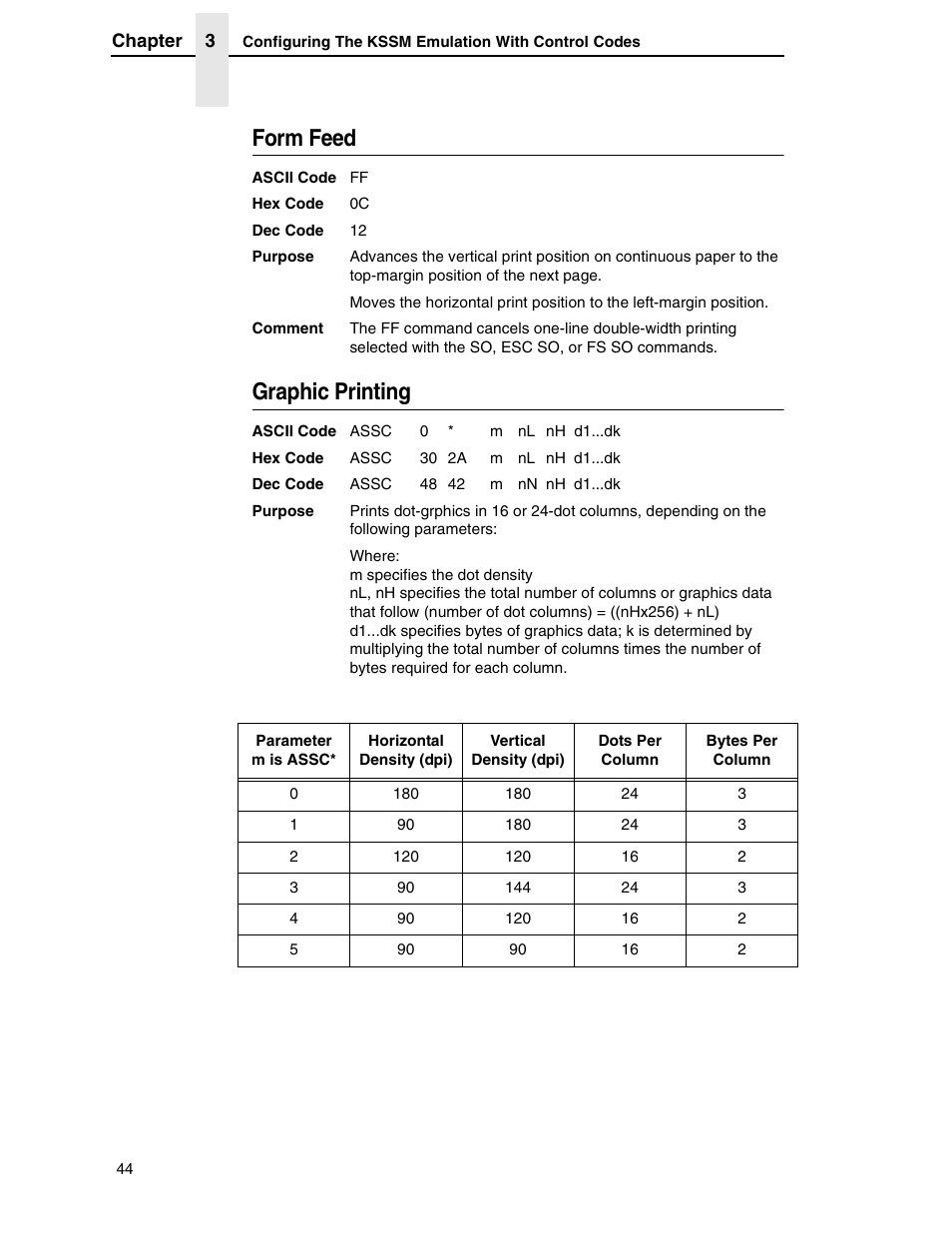 Form feed, Graphic printing | Printronix P7000 H-Series User Manual | Page 44 / 102