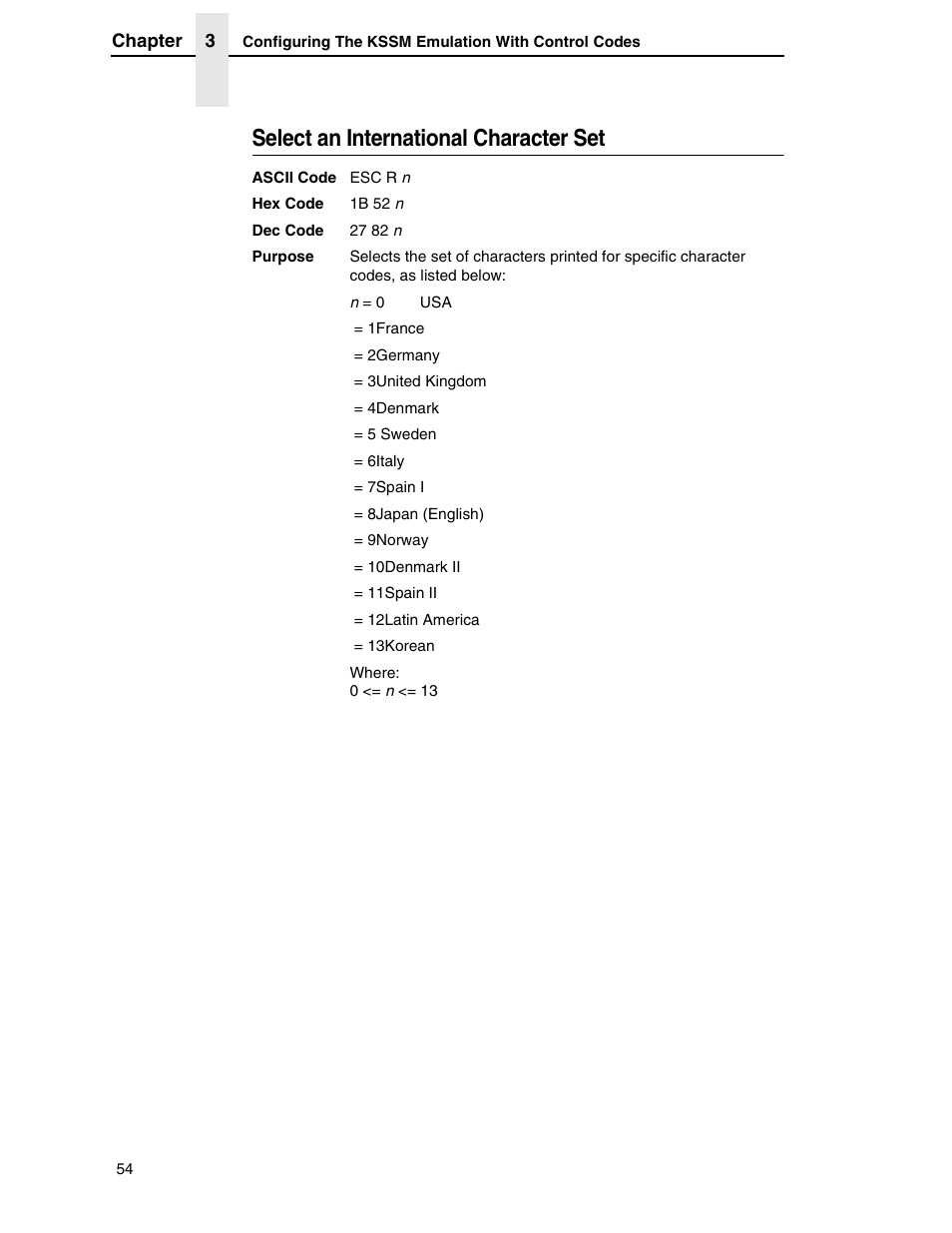 Select an international character set | Printronix P7000 H-Series User Manual | Page 54 / 102