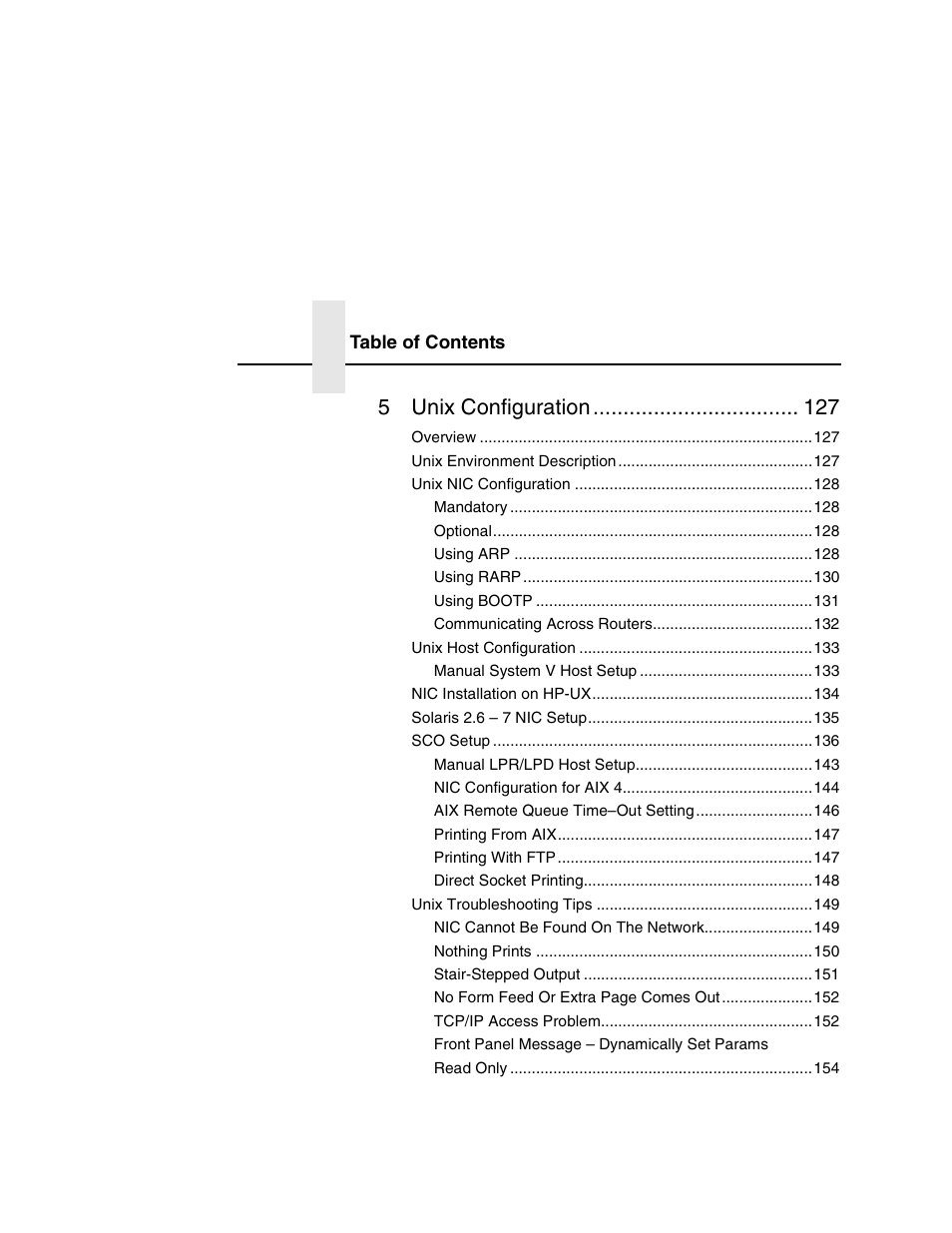 5unix configuration | Printronix Network Interface Card User Manual | Page 10 / 378