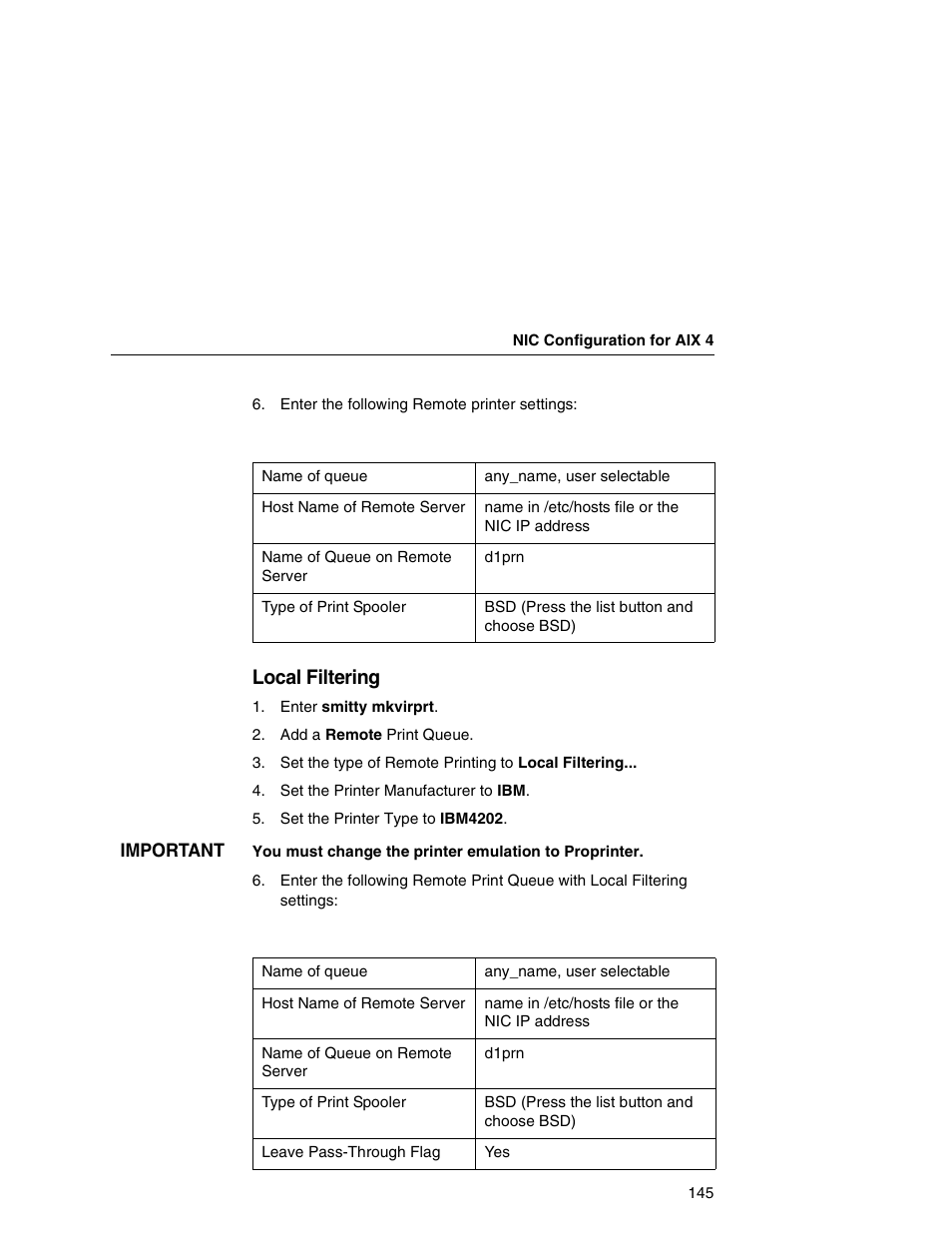 Local filtering | Printronix Network Interface Card User Manual | Page 145 / 378