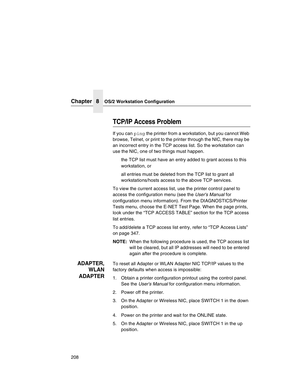 Tcp/ip access problem | Printronix Network Interface Card User Manual | Page 208 / 378
