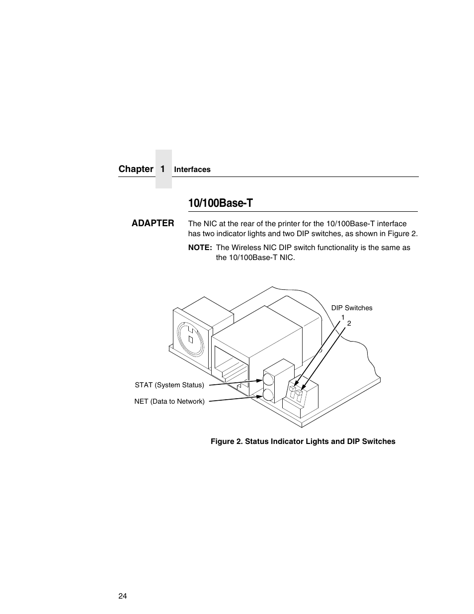 10/100base-t | Printronix Network Interface Card User Manual | Page 24 / 378