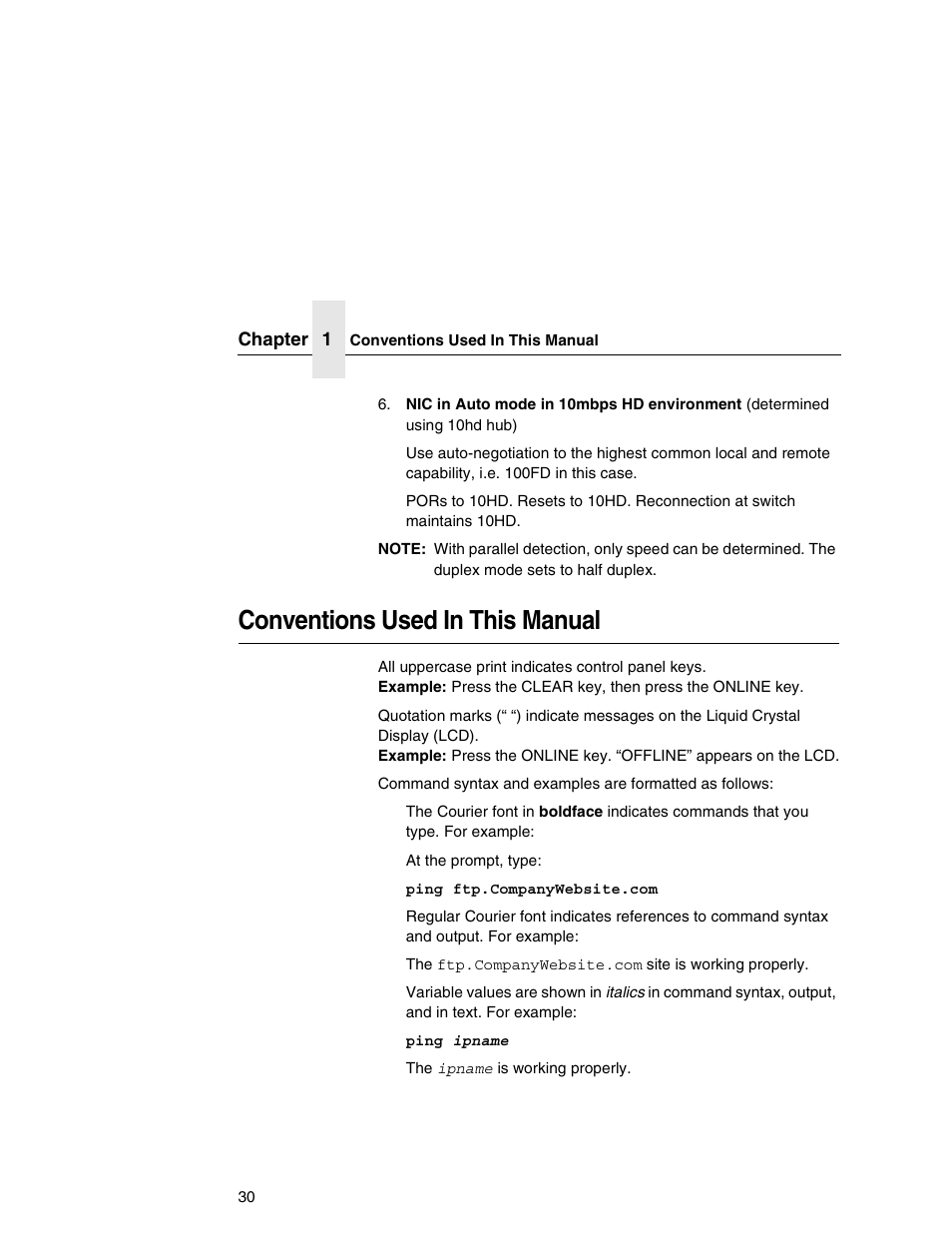 Conventions used in this manual | Printronix Network Interface Card User Manual | Page 30 / 378