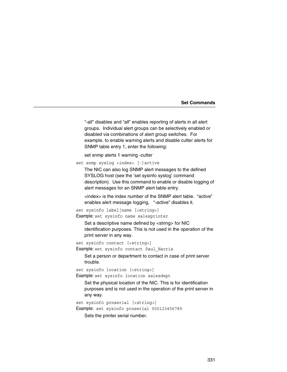 Printronix Network Interface Card User Manual | Page 331 / 378