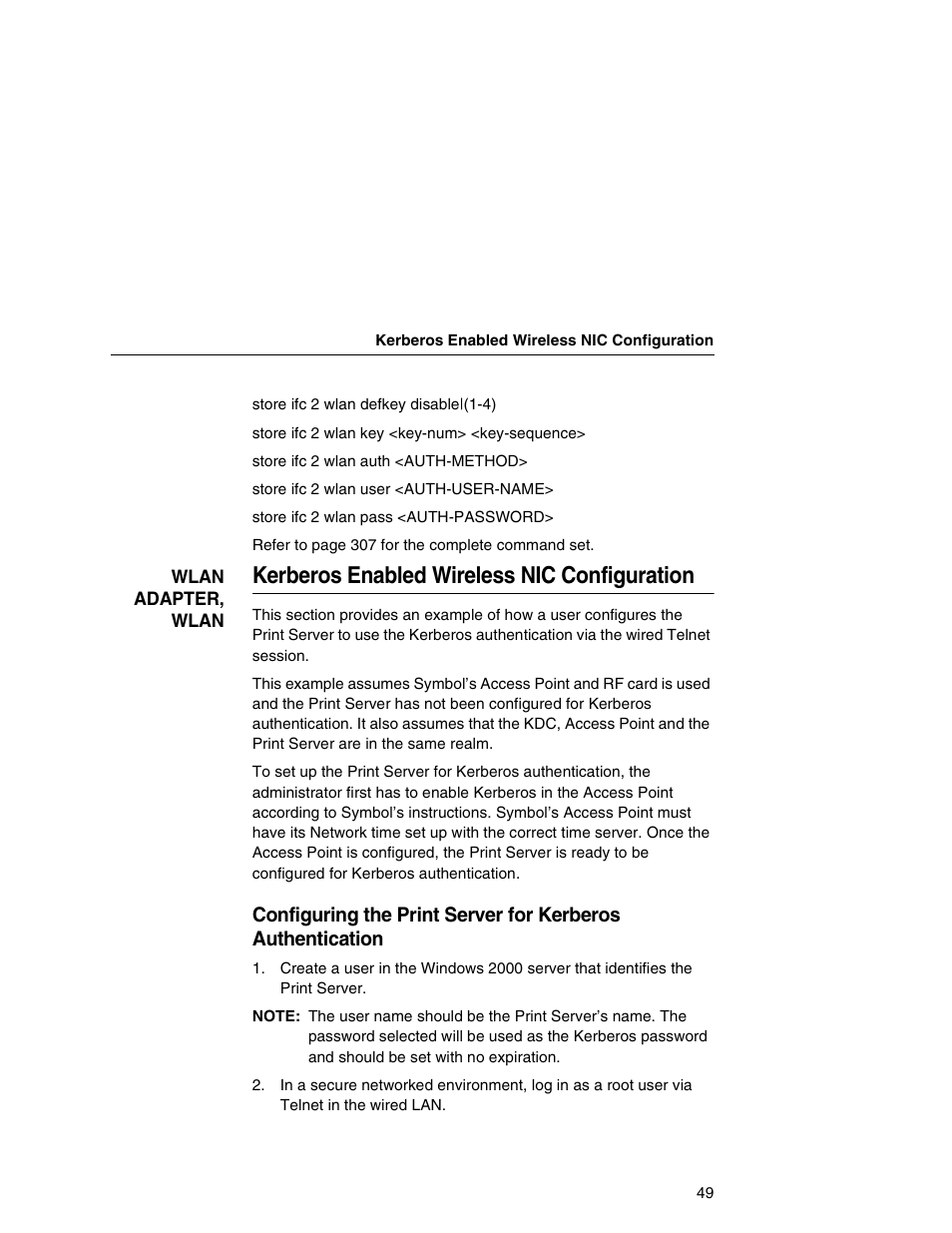 Kerberos enabled wireless nic configuration | Printronix Network Interface Card User Manual | Page 49 / 378