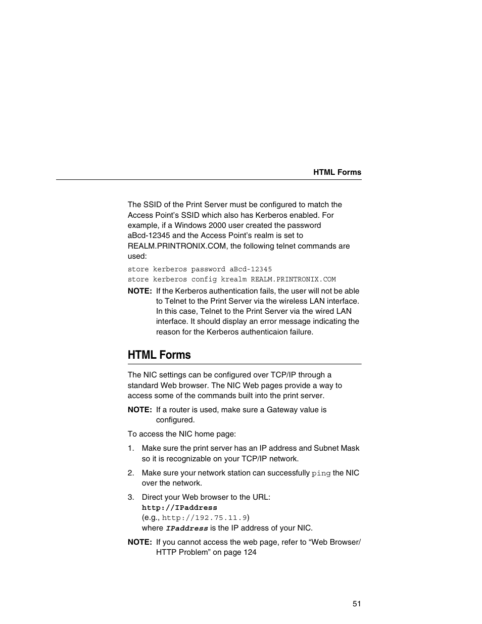 Html forms | Printronix Network Interface Card User Manual | Page 51 / 378