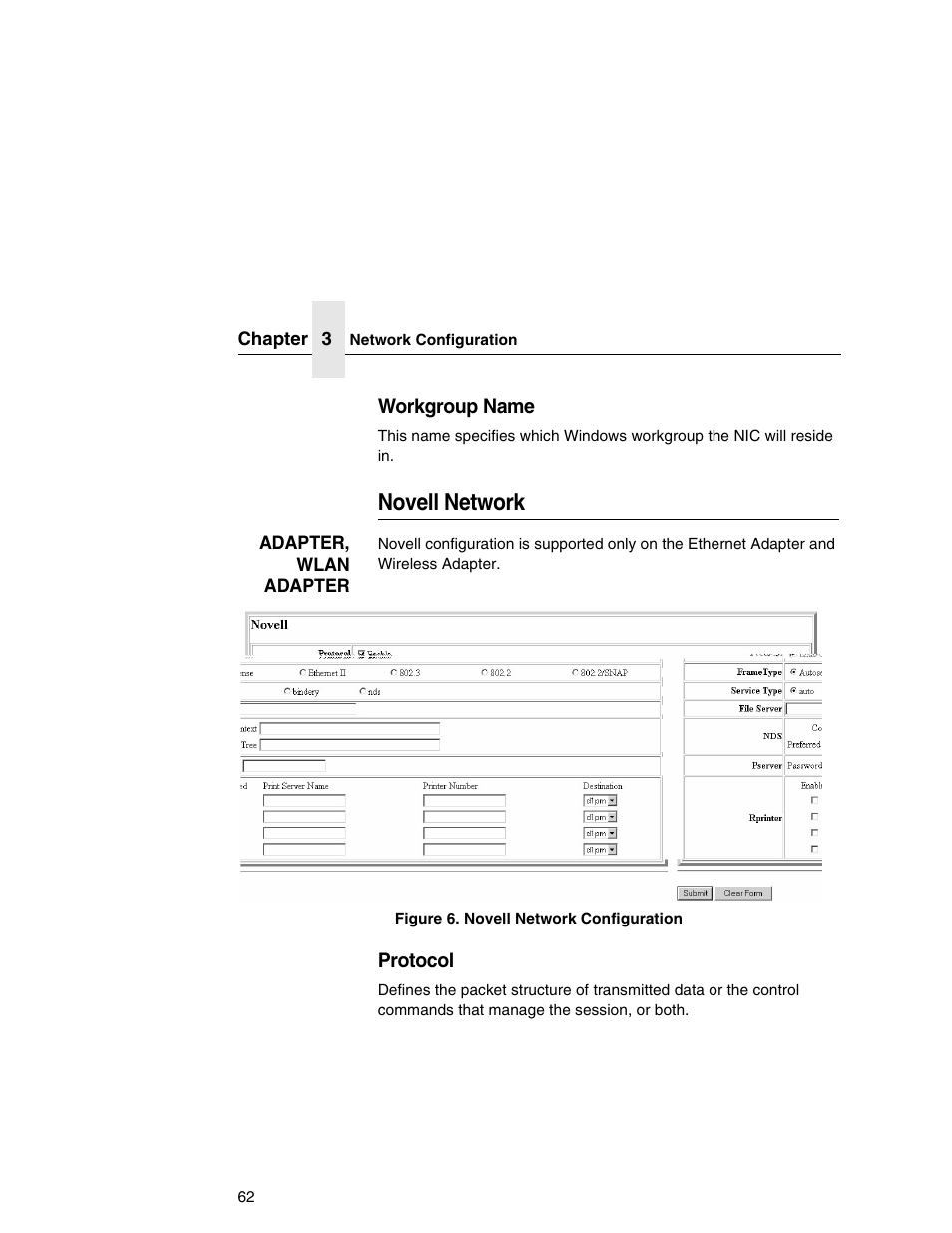 Novell network | Printronix Network Interface Card User Manual | Page 62 / 378