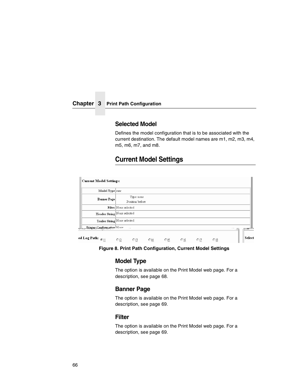 Current model settings | Printronix Network Interface Card User Manual | Page 66 / 378