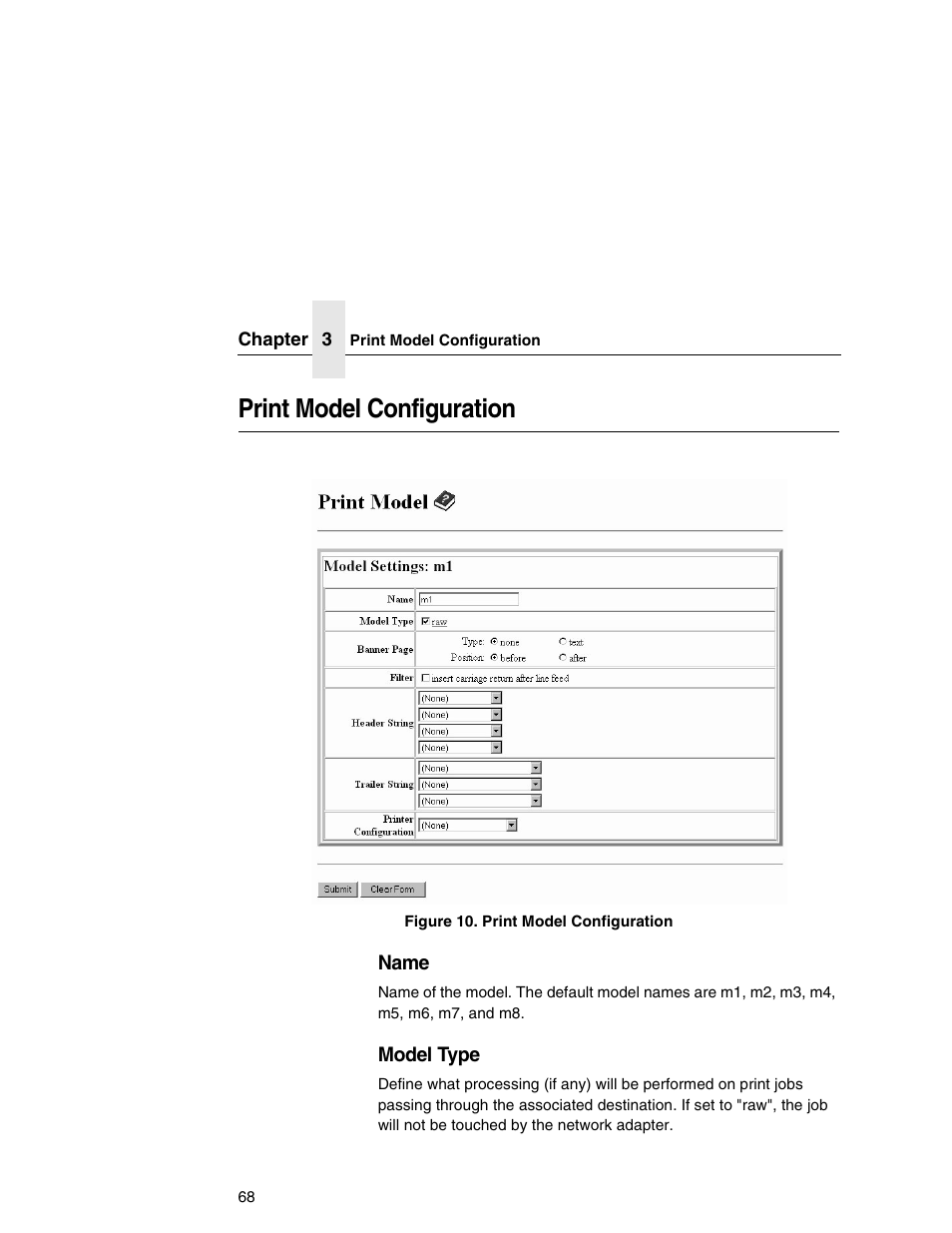 Print model configuration | Printronix Network Interface Card User Manual | Page 68 / 378