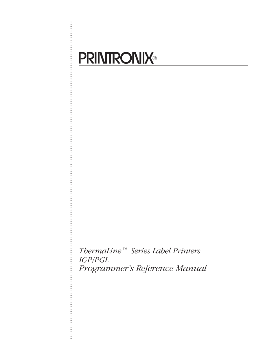 Printronix ThermaLine Series User Manual | 412 pages