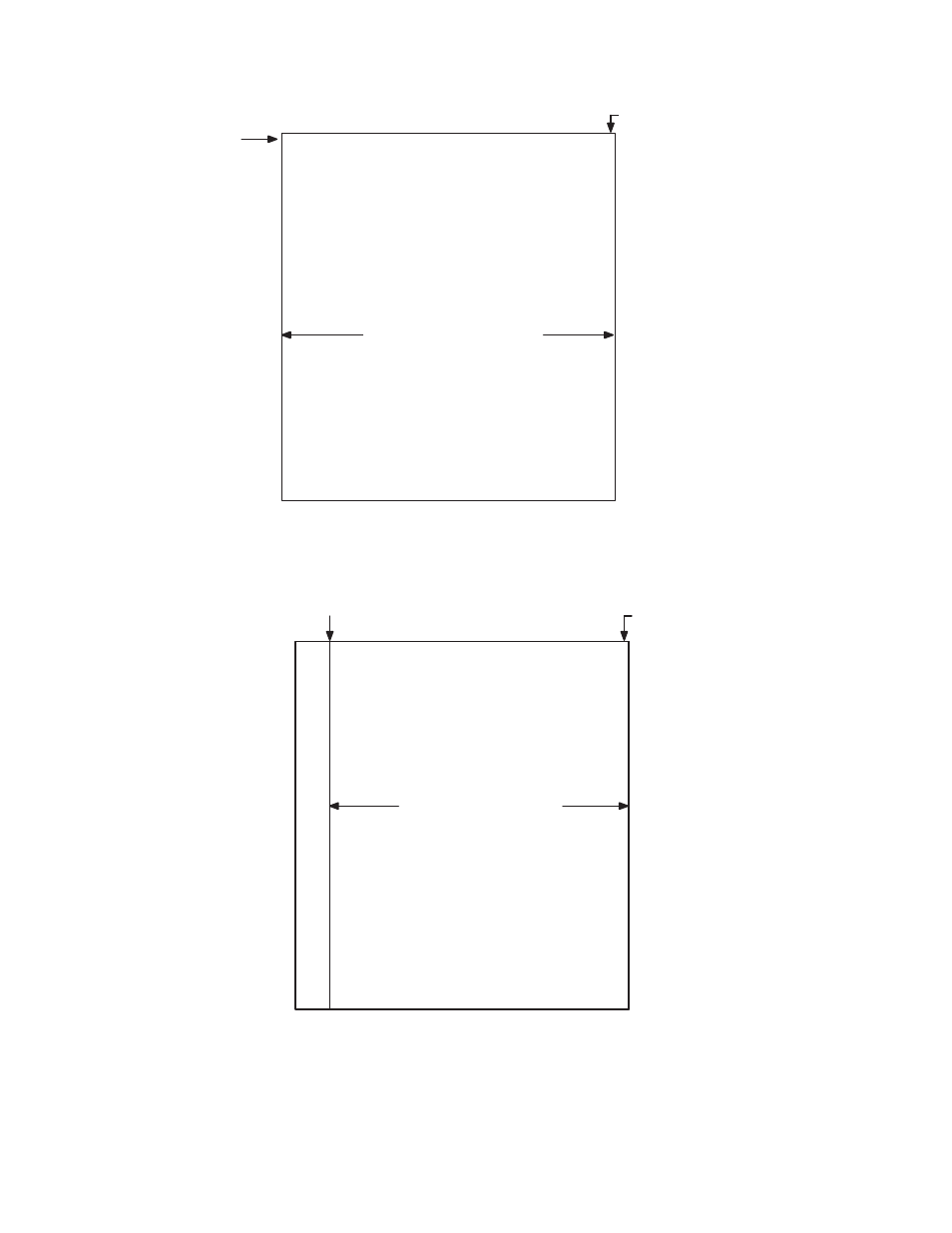 Page boundaries c–6, Figure c–2. left margin example – no setting, Figure c–3. left margin setting +20 example | Printronix ThermaLine Series User Manual | Page 368 / 412