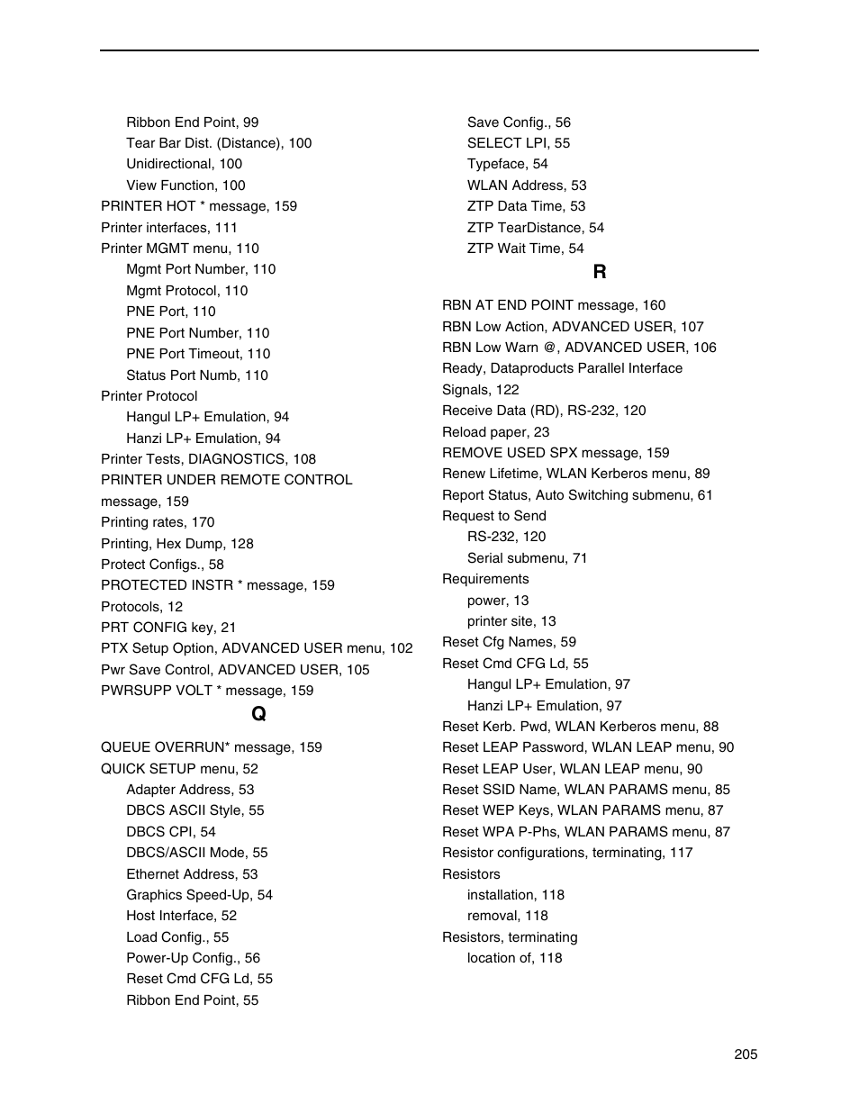 Printronix H-SERIES P7000 User Manual | Page 205 / 210