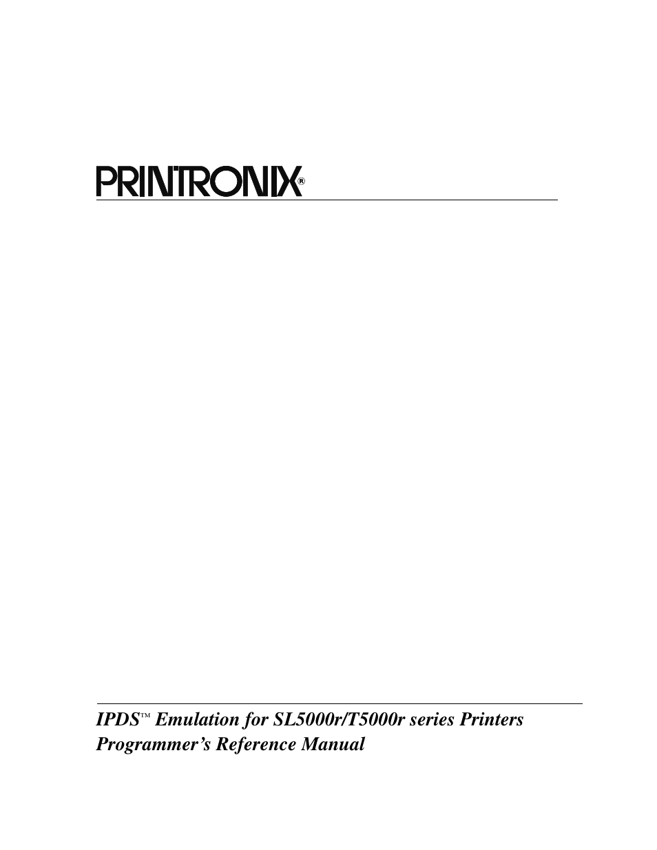 Printronix T5000R User Manual | 96 pages