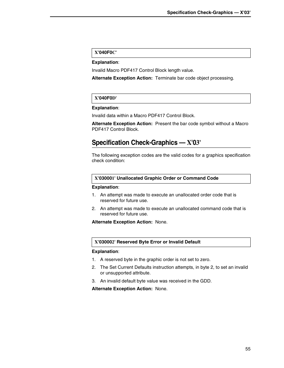 Specification check-graphics — x'03 | Printronix T5000R User Manual | Page 57 / 96