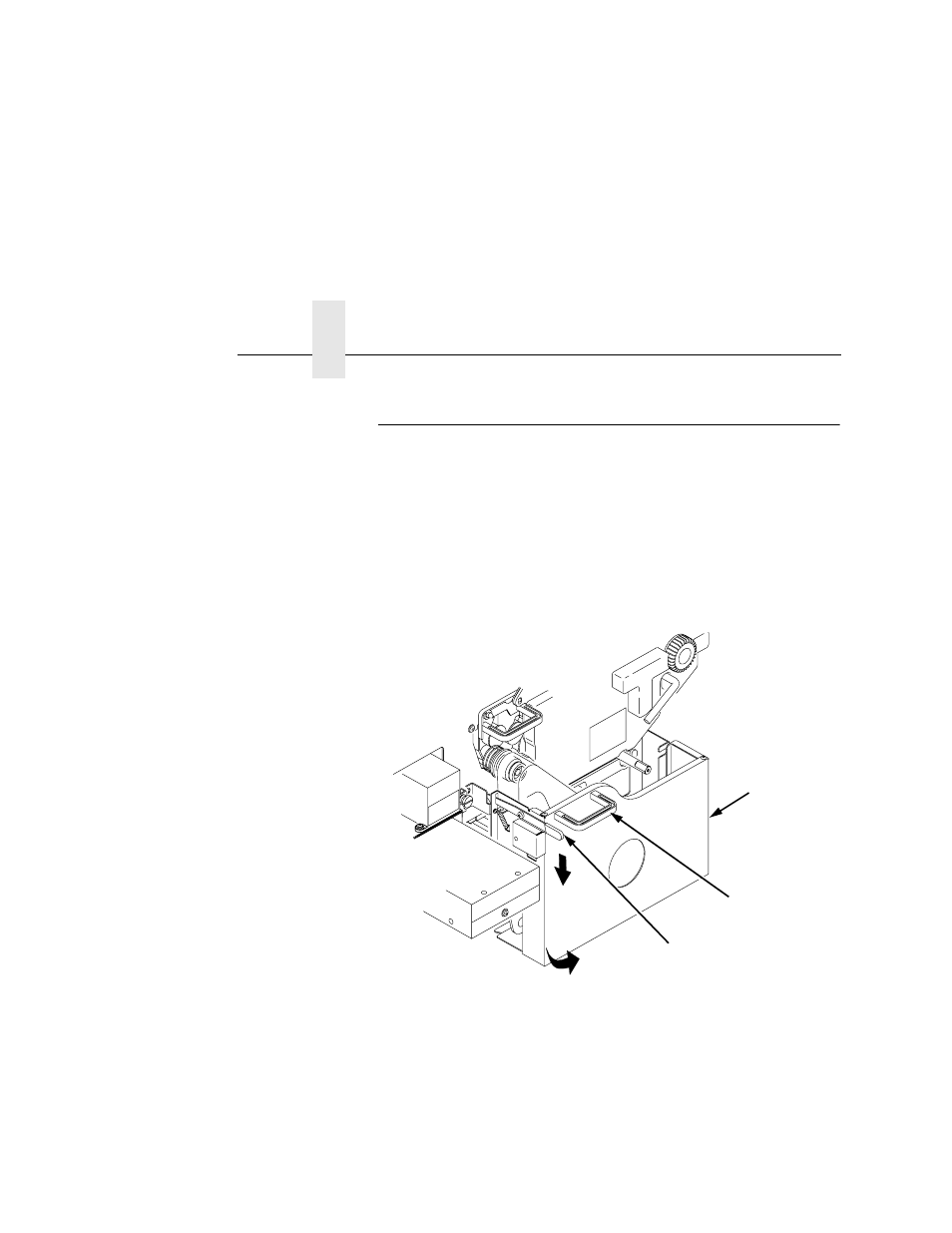 Replacing the waste toner bottle, 1) waste toner recovery unit, 2) green handle | 3) opening lever, Chapter 4 | Printronix L5035 User Manual | Page 128 / 278