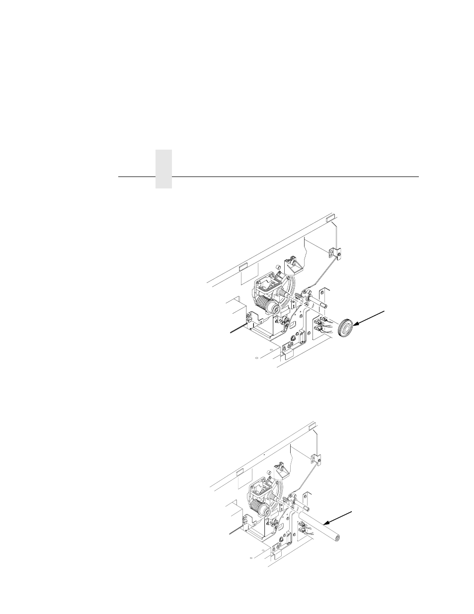Remove the nut from the end of the drum shaft, 1) nut, Screw the drum auxiliary rod onto the drum shaft | 1) drum auxiliary rod, Chapter 4 | Printronix L5035 User Manual | Page 136 / 278